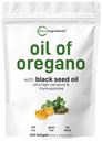 Micro Ingredientes Aceite de Oregano Softgels, 300 Conteo Silencioso 2 en 1 Formulado con Aceite de Semillas Negras, 4X Strength Carvacrol & Thymoquinone