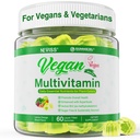 NEVISS Vegan Multivitamin for Women & Men w/Methyl B12, D3 K2, Plant Based Omega 3 (DHA+EPA), Iron, Choline, Zinc, Whole Food Daily Vitamins Gummies for Vegans & Vegetarians, Sugar Free, 60Cts