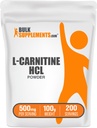 BulkSupplements.com L-Carnitine HCl Powder - Suplemento Carnitine, Carnitine Powder, L-Carnitine 500mg - Sin sabor, 500 mg por Serving, 100g (3,5 oz) (Pack of 1)