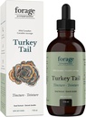 Forage Hyperfoods- Original Canadian Wild Turkey Tail Mushroom Superfood Liquid Supplement Extract Tincture, Vegan, Non-GMO, Immune System and Gut Health Support, 118ML