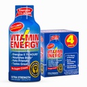 Vitamin Energy B12 11,000% Extra Strength Energy Shot Açaí Pomegranate 4 Pack, 260mg Natural Caffeine, B12 & B6, Nootropic Focus, Vitality, Zero Sugar, Gluten-Free, Vegan, Kosher, 1.93 fl oz
