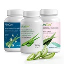 AloeCure Organic Aloe Vera Capsules Pack - 3 Piezas - Melatonina + Collagen, Aloe Vera Capsules, Probiotic + Enzyme