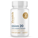 Zenith Labs Vision 20 Eye Vitamins - Lutein, Zeaxanthin y Bilberry Extract - Apoya el Estrecho Ocular y la Salud Ocular - Carotenoide Blend