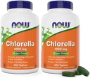 Ahora Chlorella 1000mg Tablets - 200 Conde (Pack of 2) - Natural Occurring Chlorophyll, Beta-Carotene - Non-GMO, Vegan - Green Super Food Supplement for Women and Men