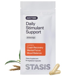 STASIS Daytime Stimulant Support Supplement, Energy & Focus, 25ct