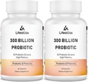 Probióticos CFU 300 Billones - Probióticos para Mujeres y Hombres, 12 Estrechos Probióticos Plus Prebióticos, Max Potente para Salud Digestiva y Gut Global, Apoyo Inmunitario, Estante Stable - 120 cápsulas
