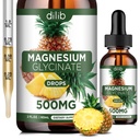 Magnesio Glycinate Suplemento, Liquid Magnesium Glycinate Liquid Drops 500mg-Support Stress Relief, Relax, Mood, Sleep, Bone & Muscle-2 Fl Oz, Vegan, Pineapple Flavor
