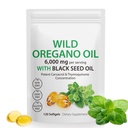 Óleo de Oregano Softgels - Aceite de orégano silvestre 6.000 mg con aceite de semilla negra 200mg cápsulas, 120 conde, Carvacrol de Potente " Timoquinona, No GMO, Dairy Free, Gluten Free