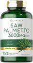 Carlyle Saw Palmetto for Hombre and Women TEN 3600 mg ANTE 250 Capsules  Herb Extract Supplement ← Serenoa Repens ← Non-GMO and Gluten Free