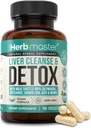 Nora Ross Herbmaster Liver Cleanse Detox & Repair – 27-in-1 Herbal Liver Support Supplement for Men & Women – Milk Thistle Supplement w/Artichoke Extract, Choline, Zinc & Dandelion Root – 45 Servings