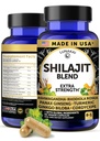 Lunakai USA hizo capsules Shilajit puros con Ashwagandha, Rhodiola & Cordyceps - Extra Strength Shilajit Extract for Men ' Women, 60ct