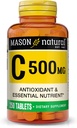 MASON NATURAL Vitamin C 500 mg - Supports Healthy Immune System, Antioxidant and Essential Nutrient, 250 Tablets