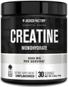 Funda de Monohidrato de la Fábrica Jacked Creatine 150g - 5g Suplemento diario de Creatina para Hombres y Mujeres, Vegan-Friendly, Terceros Tested - 30 Servimientos, Desflavorado