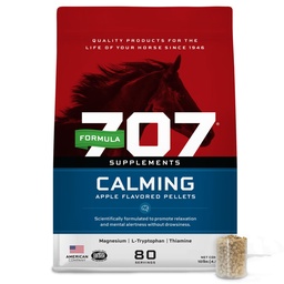 Fórmula 707 Calming Equine Suplemento 10 lb Bolsa – 80 Servimientos – Alivio de ansiedad y foco mejorado para caballos – L-Tryptophan, Thiamine & Magnesium
