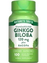 La verdad de la naturaleza Ginkgo Biloba 120mg  Plus Bacopa ← 100 Quick Release Capsules ← Standardized Extract ← Non-GMO y Gluten Free Supplement