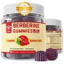 Suplemento bereberina 1500mg con fibra soluble, B1, B3 &amp; B6, azúcar libre bereberina HCL Gummies, alta biodisponibilidad AMPK Activitor for Mętâbõlism Balanced, Daily Digestive & Body Mânâgęmęnt, 60 Cts