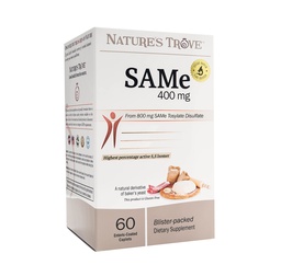 Trove de la naturaleza SAM-e 400mg 60 carcasas de Coado Enteric. Vegan, Kosher, Non-GMO Project Verified, Soy Free, Gluten Free - Cold Form Blister Packed.