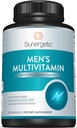 Suplemento de apoyo Sunergetic Premium Men’s – Powerful Multivitamin– apoya la energía, la resistencia, la resistencia y la gestión del estrés – con Zinc, Ashwagandha, Maca, L-Carnitina & Vitaminas – 120 cápsulas