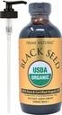 PRIME NATURAL Organic Black Seed Oil 8oz | Cold Pressed Unrefined High Thymoquinone 1.7% USDA Certified | Turkish Origin Potent Pure Nigella Sativa Liquid | Vegan Omega 3 6 9, Antioxidant