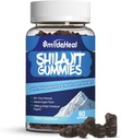 Shilajit Gummies 1000 MG, Organic Shilajit Supplement, 85+ Trace Minerals, with Ashwagandha, Mushroom - Energy, Brain, Immunity Support, for Men & Women - 60 Count