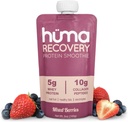 Huma Recovery Protein Smoothie, 6 Pouches – 15g Collagen + Whey Post Workout Recovery Drink – Ready-to-Drink Protein Shake with Real Fruit, Electrolytes, Healthy Fats