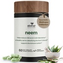 AKSHAR Ayurveda - Neem Capsules with Neem Extract and Neem Leaf Powder - Herbal Neem Suplemento para apoyar la salud de la piel clara y la detox - Vegan cruelty-Free Neem Leaf Capsules (60 Conde)