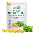 Cápsulas de aceite de orégano, 2 en 1 Óleo de orégano con aceite de semilla negra, suplemento de aceite de orégano, aceite orgánico del extracto de orégano, no GMO, Gluten Free