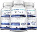 Approved Science GABA+ - Promote Calm, Improve Sleep, Boost Mood - GABA, L-Theanine, L-Arginine, Vitamin B6, BioPerine - High Absorption - 180 Capsules - Vegan