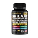 Shilajit Ashwagandha Rhodiola Rosea Panax Ginseng - para hombres y mujeres - Shilajit Capsules - 60 Veggie Capsules