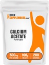 BulkSupplements.com Calcium Acetate Powder - Calcium Supplement, Food Grade - Pure & Gluten Free, 500mg per Serving, 100g (3.5 oz) (Pack of 1)