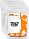 BulkSupplements.com Potassium Citrate Powder - for Hydration Support, Mineral Supplement, Potassium 99mg - Gluten Free, 300mg per Serving, 1kg (2.2 lbs) (Pack of 5)