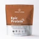 Sprout Living Epic Protein, Plant Based Protein & Superfoods Powder, Chocolate Maca Powder | 20 Grams Organic Protein Powder, Vegan, Non Dairy, Non-GMO, Gluten Free, Low Sugar (5 Pound, 60 Servings)