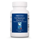Allergy Research Group Full Spectrum Vitamin K - Vitamina K1 y K2 Suplemento, Complejo de vitamina K, MK-4, MK-7, Vitamina D3, Vitamina A - 90 Con