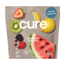 Cure Hydration ¦ Plant-Based Electrolyte Drink Mix ← No Añadido Sugar ← FSA-HSA ← Dehydration Relief Powder Made with Coconut Water ← Non-GMO Silencio Vegan Silencio 28 Packets - Vaiety Pack