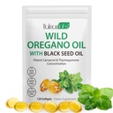 Óleo de orégano con aceite de semilla negra, aceite de orégano orgánico Softgels, cápsulas de aceite de orégano orgánico, no GMO, sin gluten, 120
