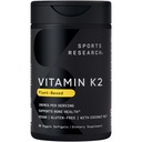 Sports Research® Vitamin K2 como MK-7 100mcg con aceite de MCT de coco - 60 Veggie Softgels (2 mes de suministro) Certified Vegan, No GMO Verified, Gluten &amp; Soy Free
