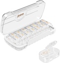HBlife Weekly Pill Organizer and Dispenser 2 Times a Day, Daily AM and PM Travel Pill Box Container 7 Days for Vitamins, Medication, Supplements and Fish Oil, Dustproof Medicine Divider Case (Clear)
