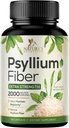Psyllium Husk Powder Capsules 2000mg, Natural Daily Soluble & Insoluble Fiber Pills, Psyllium Husk Fiber Supplements Support Digestion Colon Health & Regularity, Plant Based Supplement - 180 Capsules