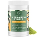 Super Greens Powder Superfood + Electrolytes & Tonic Herbs ← Ecológico Greens, Shilajit, Adaptogens, Antioxidantes, Preobiótico " Probiótico " Postbióticos para la energía, Gut " Immune eterna Unflavored - 30 Servings