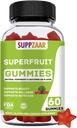 Vegan Superfruit Gummy Vitamins. Superfruit Gummies w/Vitamin A C E Organic Silica. Superfruit for Collagen Formation, Beauty & Glow. Plant-Based, Non-GMO, Gluten-Free, Gelatin-Free. 60 CT