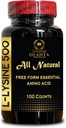 L-LYSINE 500 AMINO ACID - Desarrollo muscular saludable, bienestar equilibrado, soporte Salud del tejido conectivo, ingesta diaria de lisina, suplemento de apoyo inmunológico orgánico, - 1 Botella 100 Cuentas