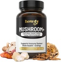 Lions Mane Supplement Capsules - Mushroom Supplement Brain Booster with Reishi, Chaga, Cordyceps and Turkey Tail Mushroom Powder - Nootropic and Energy Supplement for Memory and Focus