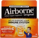 Airborne - Tablas efervescentes con vitamina C - Zesty Orange - 10 Tabletas - 4 Pack