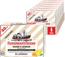 Las gotas de tos amigas de Fisherman, la tos supresora y las picaduras de garganta, el azúcar libre de miel de limón, 5,52 mg de mentol, 240 gotas (6 paquetes de 40)