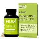 HUM Flatter Me Digestive Enzymes for Women & Men, Digestive Health Bloating Supplement with Ginger & Peppermint Leaf, Fast Acting Anti Bloat Pills Multi Enzyme for Debloating, Vegan, 60 Capsules