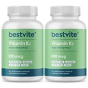 BestVITE Vitamina K2 100 mcg como MK-7 (240 cápsulas vegetarianas)(120x2) - No Stearates - Vegan - No GMO - Gluten Gratis
