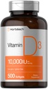 Horbäach Vitamin D3 10000 IU | 500 Softgels | Non-GMO, Gluten Free Supplement | Value Size | 250mcg | High Potency Formula