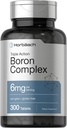 Horbäach Triple Boron Complex 6 mg Supplement | 300 Tablets | for Men and Women | Vegetarian, Non-GMO & Gluten Free | Triple Action Boron Citrate, Boron Glycinate, Boron Asparate