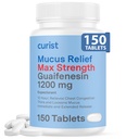 Curist Guaifenesin 1200 Mg Extended Release Tablets - 150 Conde Maximum Strength Mucus Relief Tablets OTC - Clear Congestion