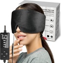 sticro Heated Eye Mask with Extra Large Size for Dry Eyes and Sinus Pressure Relief, Ultra Soft Face Heating Pad for Tension Headache Relief, Jaw TMJ Pain Relief - 3 Heat & 5 Timing Settings (Black)